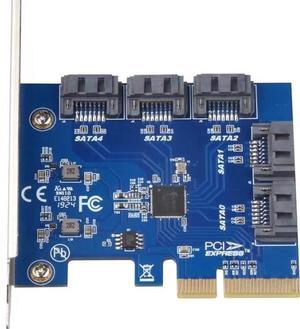 PC+-E to 5-port SATA 3.0 expansion card; PCle to SATA transferable SSD solid-state hard drive adapter card
