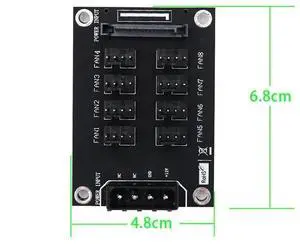 12V Computer Case Fan Hub Expansion Card 8-port HUB Dual PowerInput Fan Hub One-year warranty: 10 PCS sold within 1 year