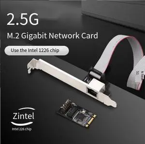 M.2 2.5G Gigabit Network Card 2500M Industrial Gaming Network Adapter M2 (B+M Key) 1226 Chip