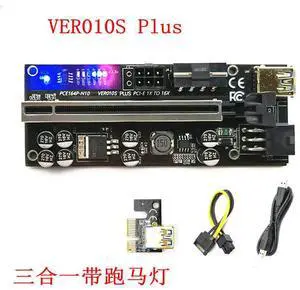 PCIE VER0105 PLUs graphics card extension cable 16X ad aptercard with 8 capacitors and shielded card slot running light model