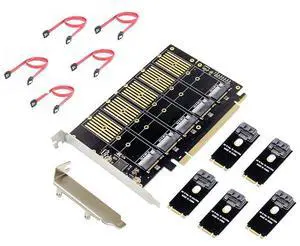 PCIE 3.0 x16 50 M2 B KEY SATA 3.0 expansion card NGFF hard driveconversion JMB585