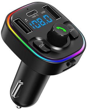 G47 Car MP3 Player with Bluetooth FM Transmitter, New UsB-C Port charging, Hands-Free Calling, Car MP3