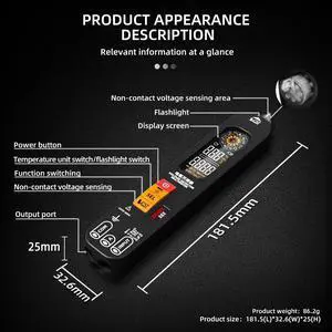BSIDE rechargeable color screen smat sensing electric pen multimeter- high-precision potable small-sized universal electrical meter