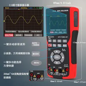 BSlDE Portable Digital 0scilloscope Multimeter with 10 MHz Bandwidth, High Precision Color Screen, Dual function Vehicle Repair 0sciloscope