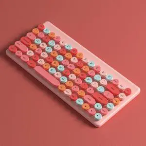 Universal ofice machinery hand-held desktop small mini wireless portable color retro dot-key mouse and keyboard set