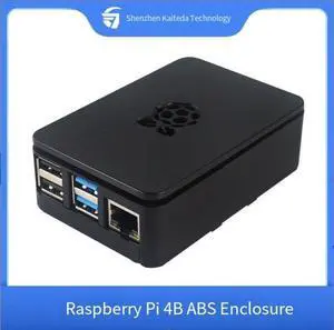 Raspberry Pi 4B plastic case - ABS protective case with LOG0 and mesh ventilation for fan cooling