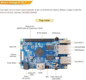 OrangePi PC with Zhonghi H3 chip, quad-core, 1GB memory programming development board, Dly TV box, download machine OrangePi PC with Zhonghi H3 chip, quad-core, 1GB memory programming development board, Dly TV box, download machine