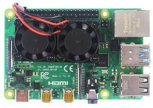 Raspberry Pi 4B dual-fan cooler - Raspberry Pi 3B with aluminum alloy heat sink for cooling and temperature reduction