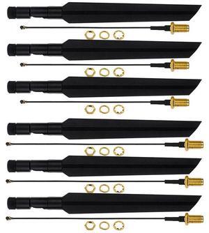 Banana Pie BPI-R4-NIC-BE14 with matching antenna, Banana Pi R4 WiFi7 module antenna, 6 antennas