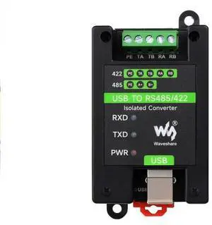 Industrial-grade isolated converter - USB to RS485/R$422 with multiple protection circuits and wall-mounted rail support