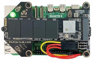 Raspberry Pi 5 Expansion Board PCle to M.2 NVMe Solid State Drive Adapter Pi5 PCle Fish Plate