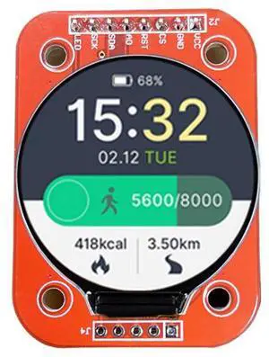 1.28-inch LcD display module,4-line SPl circular display, 65Kdisplay color, GC9A01 driver