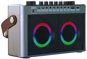 The SY9 audio card and sound card integrated portable Bluetooth speaker in English version supports live streaming from mobile phonesand computers.