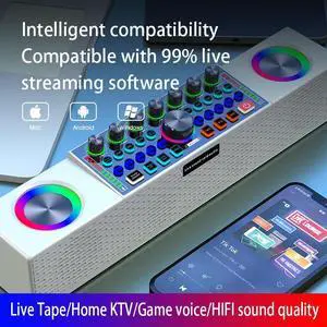 SY8 English version live sound card integrated machine for home audio, singing at home, outdoor singing, audio live sound card