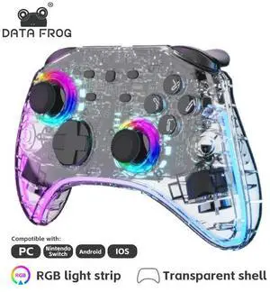 Ap plicable to Nintendo Switch/0LED/Lite/Pc wireless Bluetooth Elite Ed ition controller with transparent case and RGB lights
