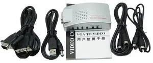 VGA to AV 1080P PC to TV Converter - Computer VGA to Old TV AVInterface High-Definition Adapter