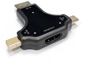DP/MiniDP/Type Cto HD Expansion Dock Tri-functional DP Adapter High-Definition 4K Three-Input One-0utput switcher