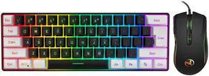 New 6lkeys Wired luminated White and Black Keyboard Set,luminated Gaming Mouse, Ofice Gaming Keyboard, In Stock