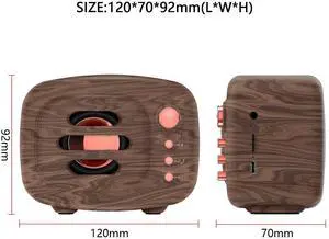 B11 Bluetoth speaker, wireless with BT 5.0, suppors TF card for stereo sound, nostalgic wood grain finish, one-of production, ready-to-sell Bluetooth audioequipment.