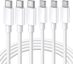 [MFi Certified] USB C to Lightning Cable 3Pack 10FT iPhone Fast Charger Cable Type C Charging Cord Compatible with iPhone 14 13 13 Pro Max 12 12 Pro Max 11 XS XR X 8 iPad,White