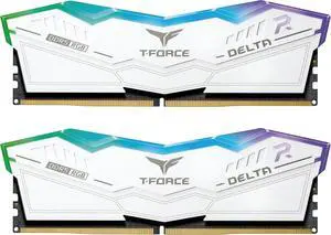 TEAMGROUP T-Force Delta RGB DDR5 Ram 32GB (2x16GB) 6000MHz PC5-48000 CL30 Intel XMP 3.0 & AMD Expo Compatible Desktop Memory Module Ram White FF4D532G6000HC30DC01