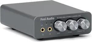 Fosi Audio K5 Pro Gaming DAC Headphone Amplifier Mini Hi-Fi Stereo Digital-to-Analog Audio Converter USB Type C/Optical/Coaxial to RCA/3.5MM AUX for PS5/PC/MAC/Computer