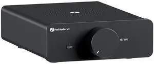 Fosi Audio V3 Stereo Amplifier Home Audio 300 Watts x2 Power TPA3255 Class D Mini Speaker Amp 2 Channel Audio Component for Passive Bookshelf Tower Speakers Desktop Home Theater with 48V Power Supply