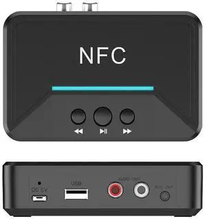 NFC Bluetooth receiver, Bluetooth 5.0 adapter, wireless audio receiver, USB/RCA multi-output