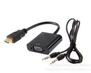 HDMl to VGA adapter with chip, HDMl high-definition 1080p laptop to VGA monitor with audio