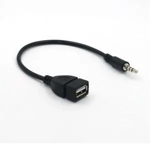 Car 3.5 rpm UsB female port adapter cable for aux 3.5 car 0TG audio cable for aux to UsB male connector UsB flash drive connection