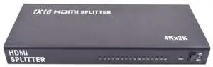Factory direct-sale HDMl spliter -16 outputs from l input. High-definition video spliter with l input and 16 outputs, HDM! 1-to-16.