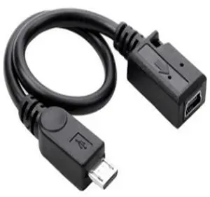 Micro type male to mini type female adapter cable: V8 to V3 5-pin Android male to MP3 mini female adaptercable
