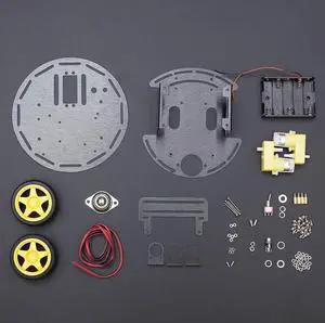 DFRobot 3PA Aluminum Alloy Three-Wheeled Robot Car Kit with Battery Box Suitable for Arduino