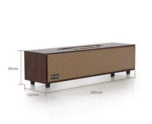 Retro wooden Bluetooth speaker with dual speakers and subwoofer. Subwoofer speaker for mobile phones. Other/0ther without subwoofer.