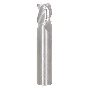 findmall 3/8 Inch Helix Carbide End Mill 3 Flute Carbide Stub Length 45 Degree Fit for Aluminum Cut Non-Ferrous Metal Upcut CNC Spiral Router Bit