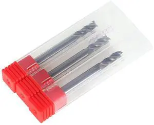 findmall 3Pcs 1/4 Inch Helix Carbide End Mill 3 Flute 5/8 Inch Iength of Cut Fit for Aluminum Cut Non-Ferrous Metal Upcut CNC Spiral Router Bit