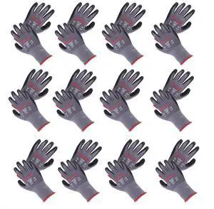findmall 12 Pairs Large Work Gloves Seamless Knit Glove Gardening Gloves Women Men Fit for Warehousing and Logistics, Construction Sites, Horticultural Planting