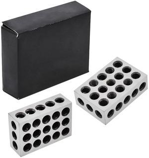 findmall 1 x 2 x 3 Inch Blocks Matched Pair Hardened Steel 23 Holes Accuracy 1 2 3 Block Machinist Milling
