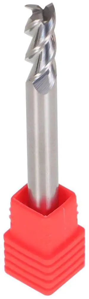 findmall 1/4 Inch Helix Carbide End Mill 3 Flute 5/8 Inch Length of Cut Fit for Aluminum Cut Non-Ferrous Metal Upcut CNC Spiral Router Bit