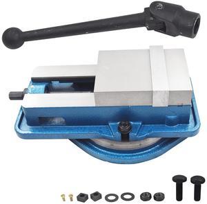 findmall 6 Inch Heavy Duty Milling Vise Bench Clamp Vise High Accuracy Clamping Vise 6 Inch Jaw Width with 360 Degrees Swiveling Base CNC Vise