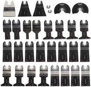 findmall Oscillating Saw Blades Kit 31Pcs Universal Quick Release Oscillating Tool for Metal Wood Multitool Blades