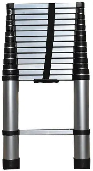 findmall 14.5FT / 4.4M Aluminum Telescopic Ladder Folding Step Inward Sliding Retraction Extension Multi-Use Non-Slip Collapsible Ladder Telescoping Ladders