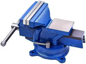 findmall 5" Bench Vise with Anvil 360° Swivel Locking Base Table Top Clamp Heavy Duty Vice Swivel Base Bench