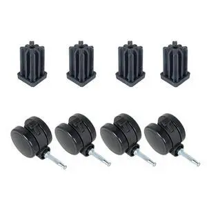 findmall 4 Sets Grill Replacement Caster Wheel, 2-5/16 Diamete Locking Swivel Caster with Square Insert, Swivel caster Wheel with Brake