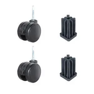 findmall 2 Sets Grill Replacement Caster Wheel, 2-5/16 Diamete Locking Swivel Caster with Square Insert, Swivel Caster Wheel with Brake