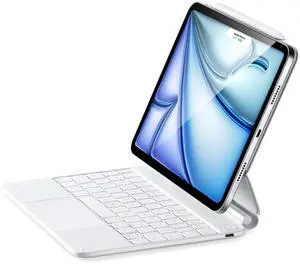 ESR iPad Air 11 inch Case with Keyboard (M3,2025/M2,2024), iPad Pro 11 & iPad Air 5/4 Magic Case, Easy-Set Floating Cantilever Stand, Precision Multi-Touch Trackpad, WhiteNOT for iPad Pro 11 M4