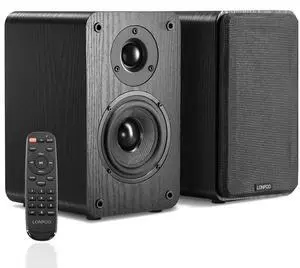 LONPOO Powered Bookshelf Speaker, Active Near Field Monitor with 4" Woofer and 1" Silk Domed Tweeter,100 Watts RMS with eARC, Optical, Coaxial, Wireless Bluetooth Streaming,Aux-in
