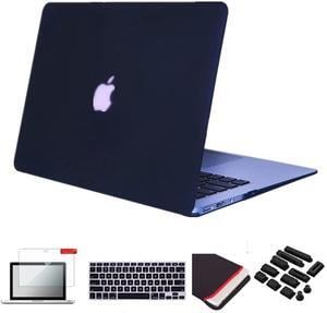 Se7enline Compatible with MacBook Pro 13 inch Case Model A1502/A1425 2015/2014/2013/2012 Laptop Hard Shell Protective Case&Sleeve Bag&Keyboard Cover Skin&Screen Protector&Dust Plug,Black