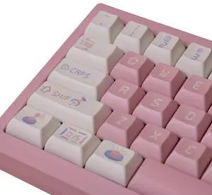 142 Keys Doll Machine Theme Keycap KCA Profile PBT DYE Subbed Pink Cute Key Caps for Outemu Cherry Mx Switches Mechanical Keyboard