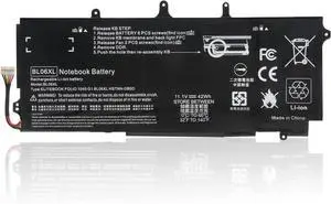 HBFVG BL06XL Laptop Battery Compatible with HP EliteBook Folio 1040 G0 G1 G2 Series HSTNN-DB5D HSTNN-IB5D HSTNN-W02C 722236-171 722236-1C1 271 2C1 722297-001 005 BL06042XL BLO6XL Series(11.1V 42Wh)
